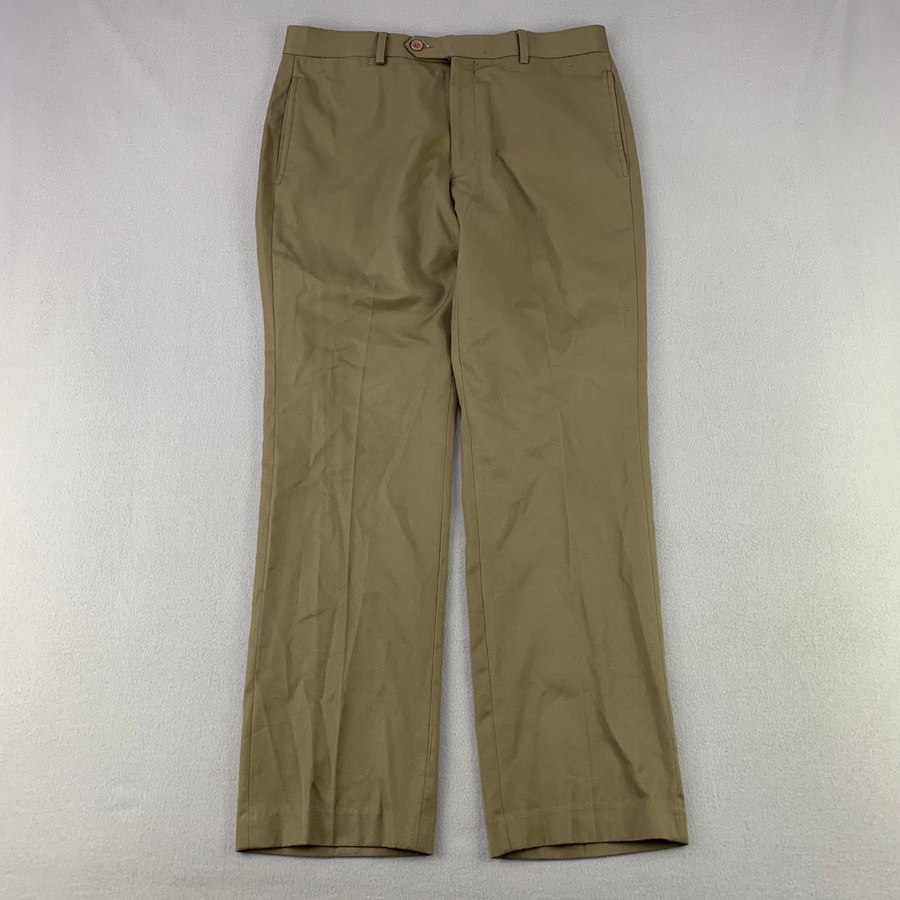 Tommy Hilfiger Dress Pants Mens‎ 32x30 Khaki Tan Flat Front Classic Chino Slacks